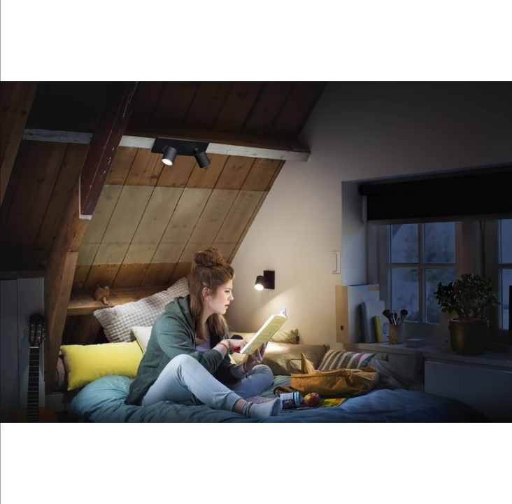 Philips Hue RunWhen Double Spotlight - Black - With Dimmer Switch