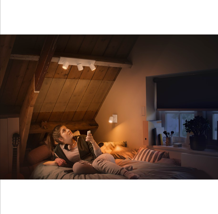 Philips Hue RunWhen Triple Spotlight - White - With Dimmer Switch