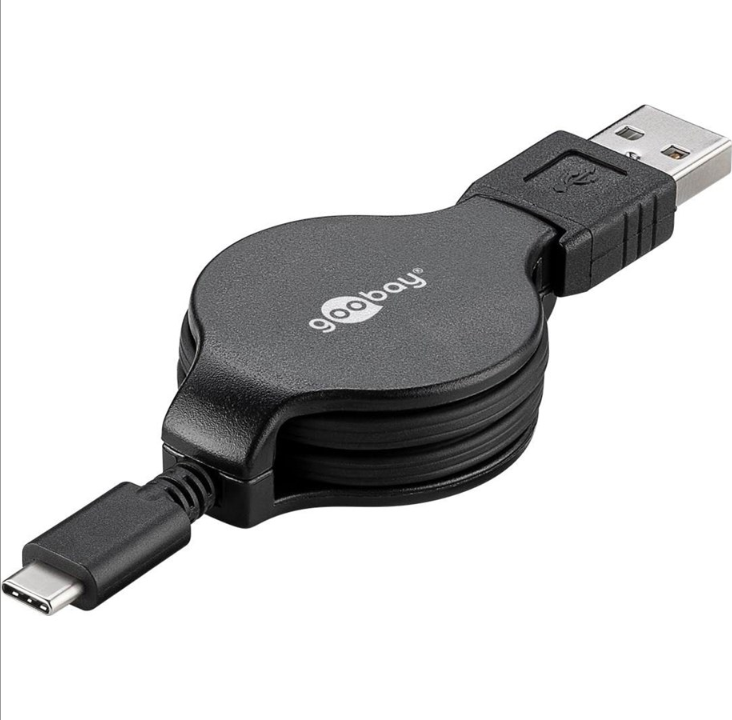 Pro USB-Câ¢ charging and sync cable retractable black