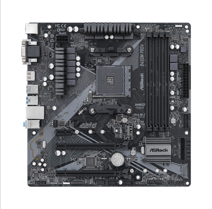 ASRock B450M Pro4 R2.0 Motherboard - AMD B450 - AMD AM4 socket - DDR4 RAM - Micro-ATX