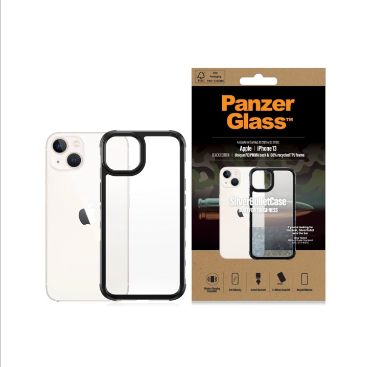 PanzerGlass Apple iPhone 13 / 13 Pro AntiBacterial Bulky ClearCase - Black