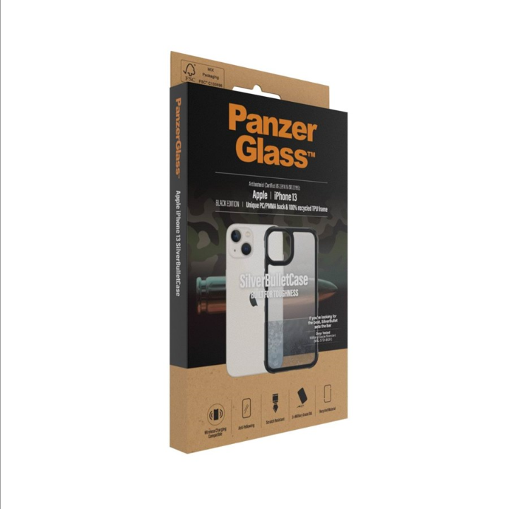 PanzerGlass Apple iPhone 13 / 13 Pro AntiBacterial Bulky ClearCase - Black