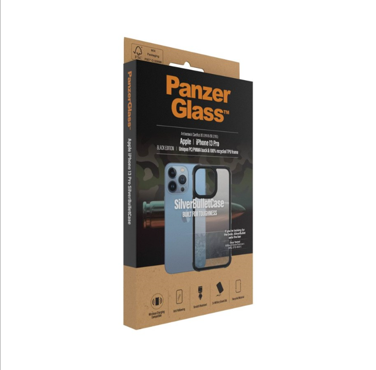 PanzerGlass Apple iPhone 13 Pro AntiBacterial Bulky ClearCase - Black