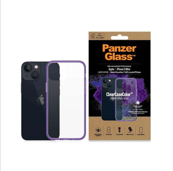 PanzerGlass Apple iPhone 13 mini AntiBacterial ClearCase - Grape