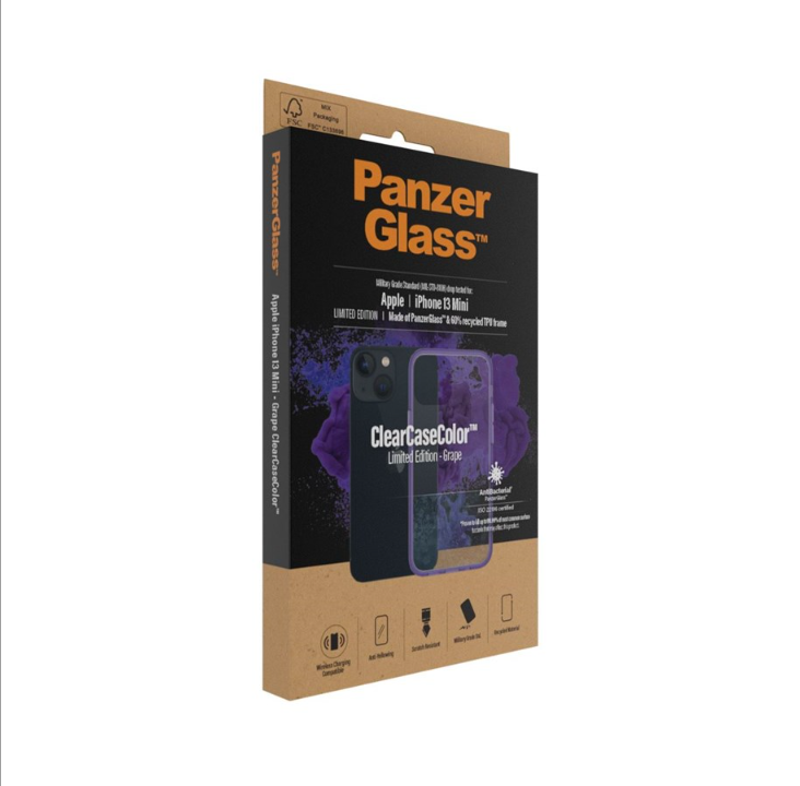 PanzerGlass Apple iPhone 13 mini AntiBacterial ClearCase - Grape