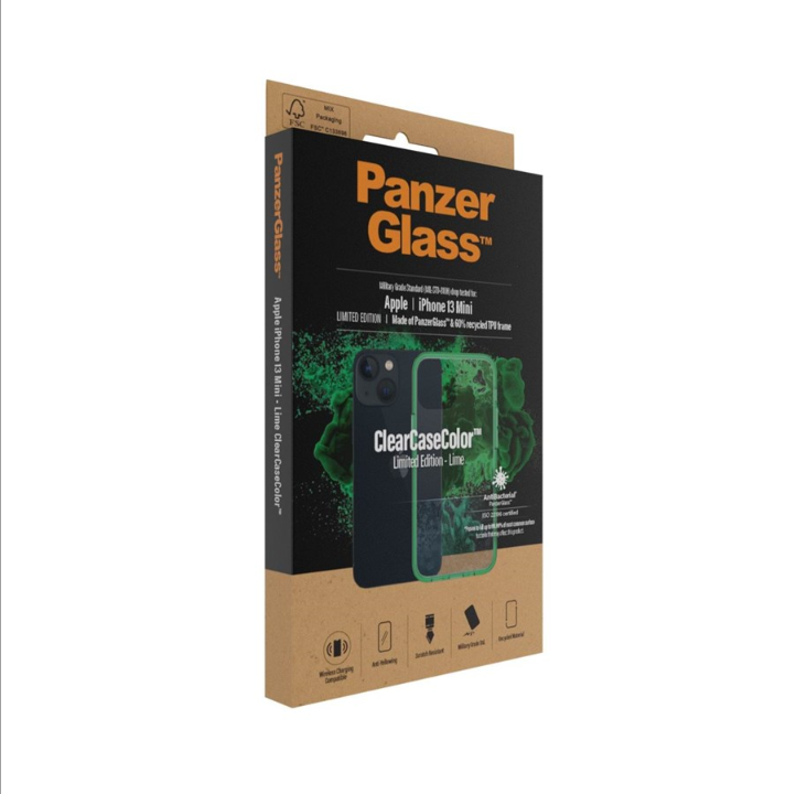 PanzerGlass Apple iPhone 13 mini AntiBacterial ClearCase - Lime