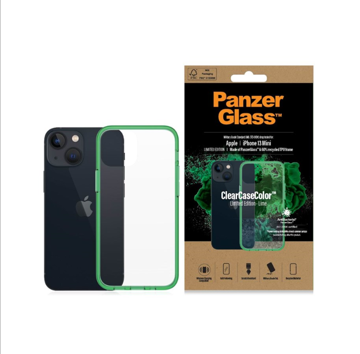 PanzerGlass Apple iPhone 13 mini AntiBacterial ClearCase - Lime