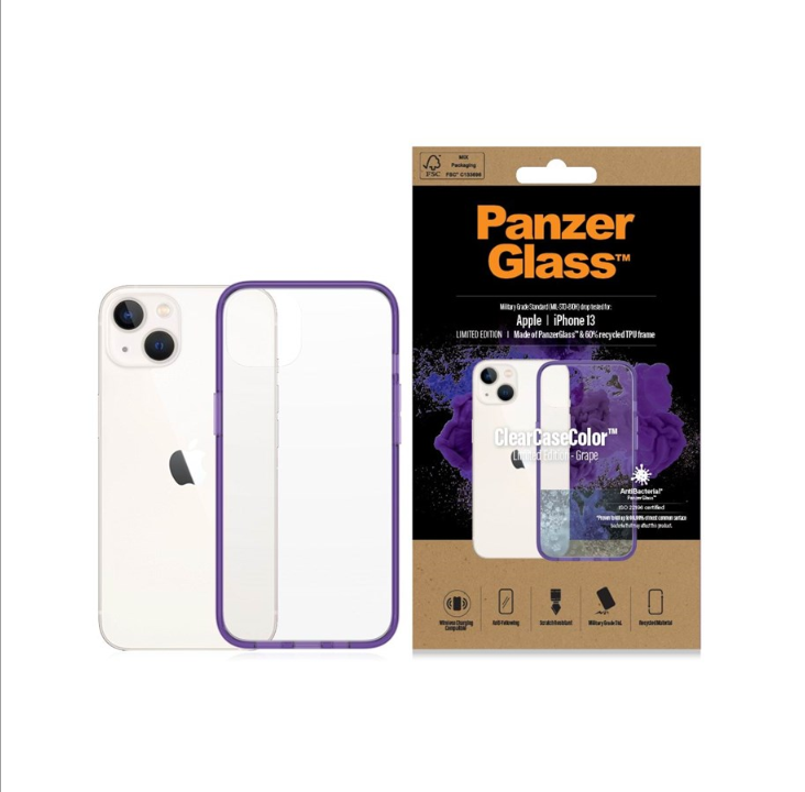 PanzerGlass Apple iPhone 13 AntiBacterial ClearCase - Grape