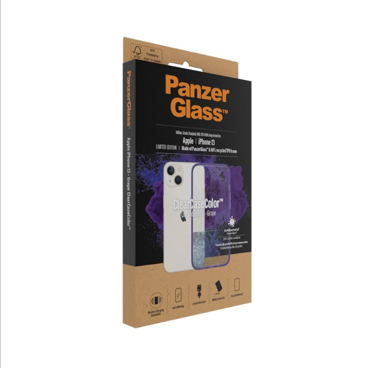 PanzerGlass Apple iPhone 13 AntiBacterial ClearCase - Grape