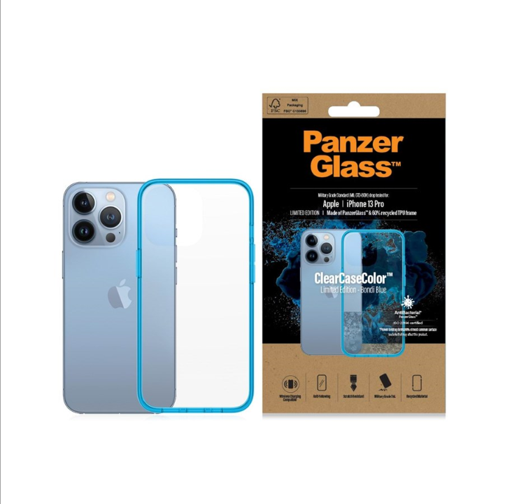 PanzerGlass Apple iPhone 13 Pro AntiBacterial ClearCase - Bondi Blue