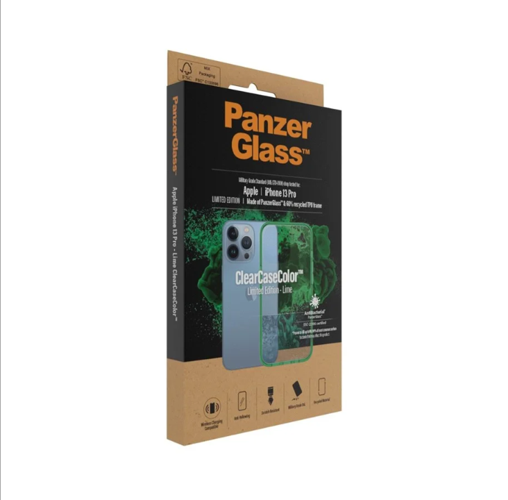 PanzerGlass Apple iPhone 13 Pro AntiBacterial ClearCase Pro - Lime