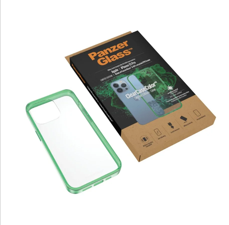 PanzerGlass Apple iPhone 13 Pro AntiBacterial ClearCase Pro - Lime *DEMO*