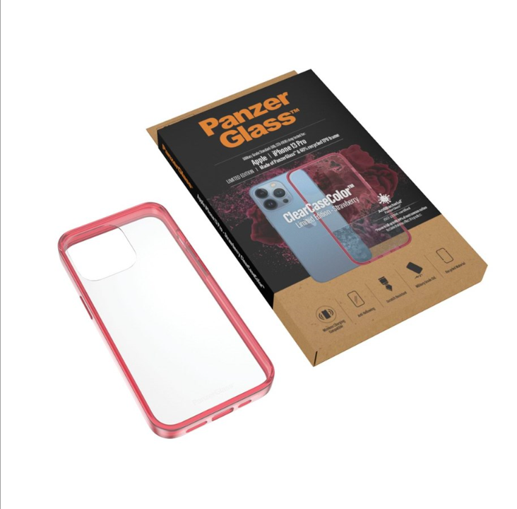 PanzerGlass Apple iPhone 13 Pro AntiBacterial ClearCase- Strawberry