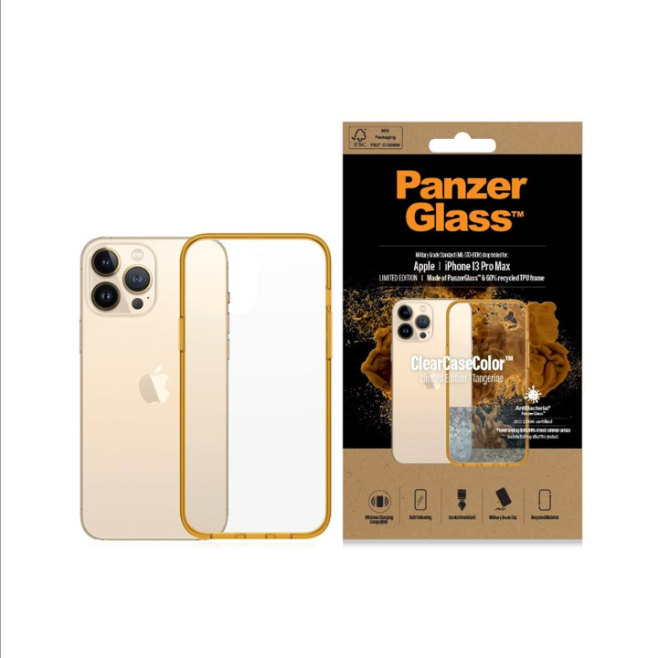 PanzerGlass Apple iPhone 13 Pro Max AntiBacterial ClearCase - Tangerine