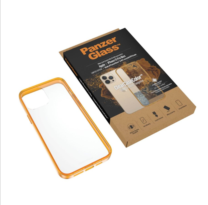 PanzerGlass Apple iPhone 13 Pro Max AntiBacterial ClearCase - Tangerine