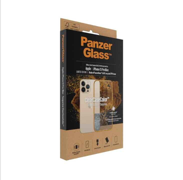 PanzerGlass Apple iPhone 13 Pro Max AntiBacterial ClearCase - Tangerine