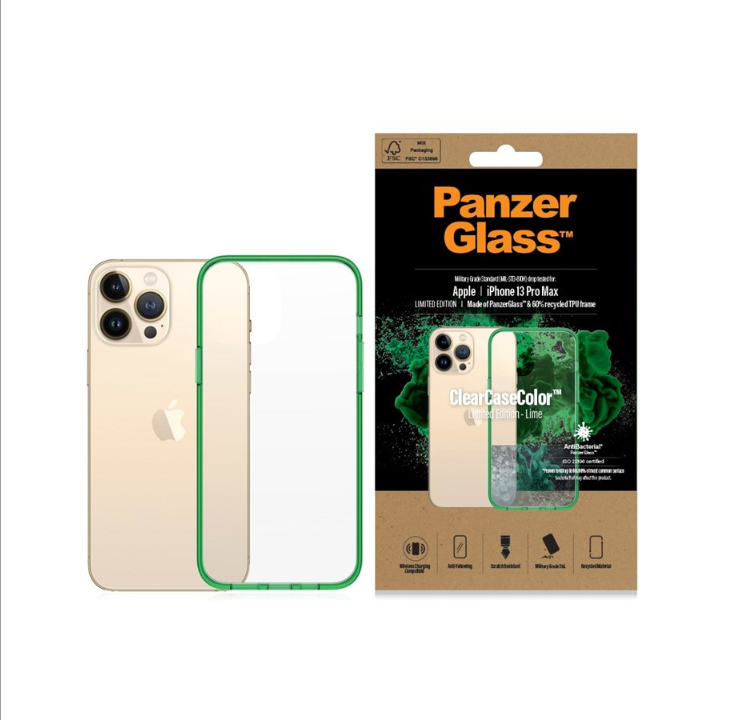 PanzerGlass Apple iPhone 13 Pro Max AntiBacterial ClearCase - Lime