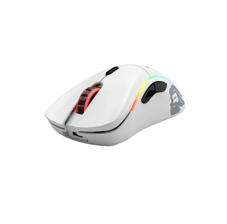 Glorious Model D Wireless - Matte White - Gaming mouse - Optic - 6 buttons - White with RGB light