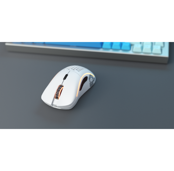 Glorious Model D Wireless - Matte White - Gaming mouse - Optic - 6 buttons - White with RGB light