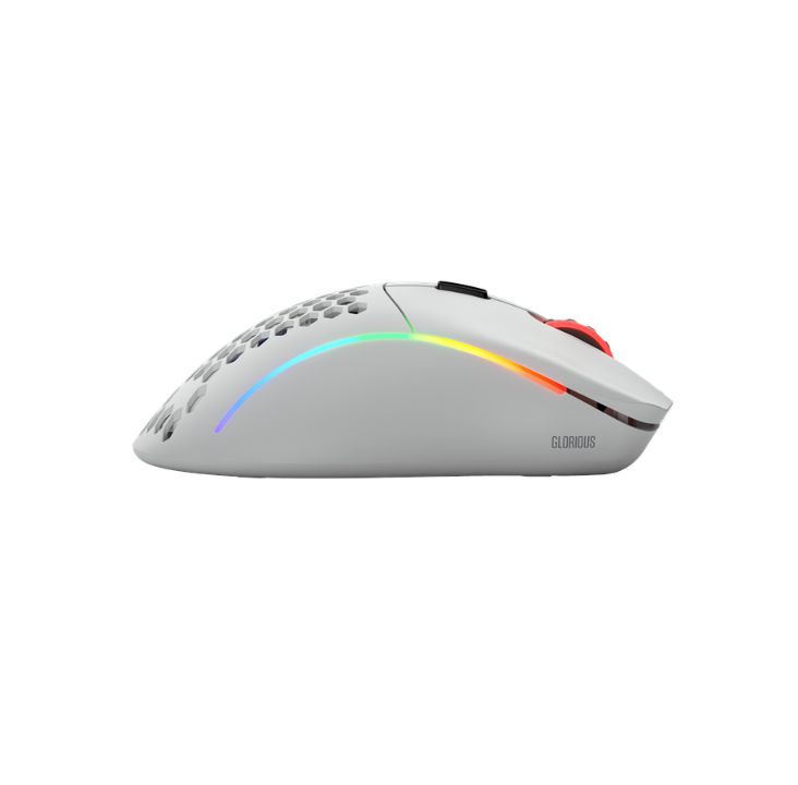 Glorious Model D Wireless - أبيض مطفي - ماوس ألعاب - بصري - 6 أزرار - أبيض مع ضوء RGB