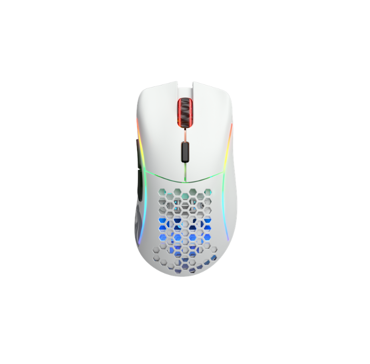 Glorious Model D 无线 - 哑光白色 - 游戏鼠标 - 光学 - 6 个按钮 - 白色带 RGB 灯