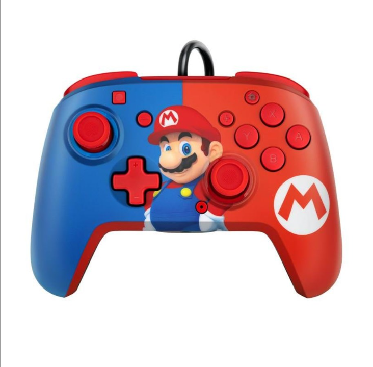 PDP Faceoff Deluxe+ Audio Wired Controller - Mario - Gamepad