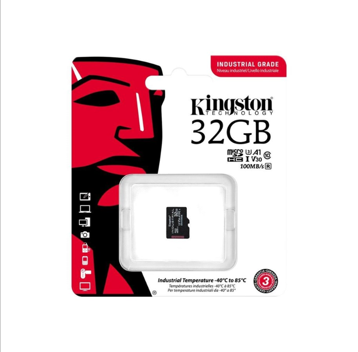 Kingston Industrial microSD/SD - 100MB/s - 32GB