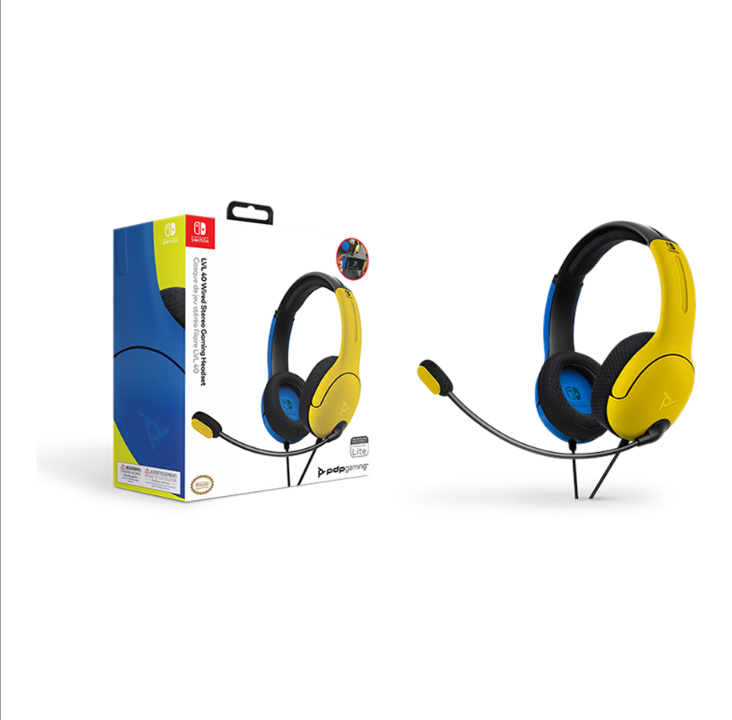 PDP LVL40 Wired Stereo Gaming Headset: Wildcat Yellow & Blue - Headset - Nintendo Switch