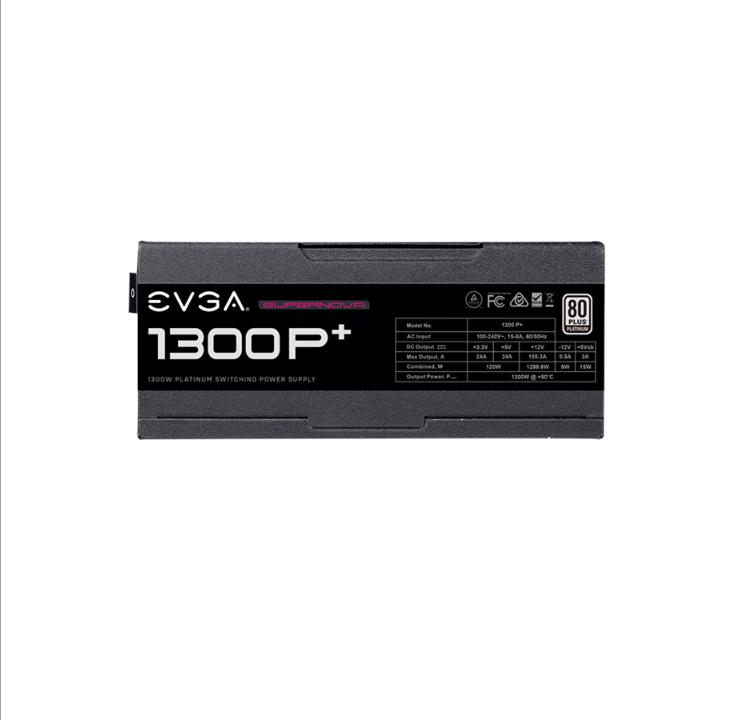 EVGA SuperNOVA 1300 P+ 电源 - 1300 瓦 - 135 毫米 - 80 Plus 白金证书