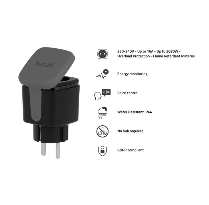 Hombli Smart Outdoor Socket Black