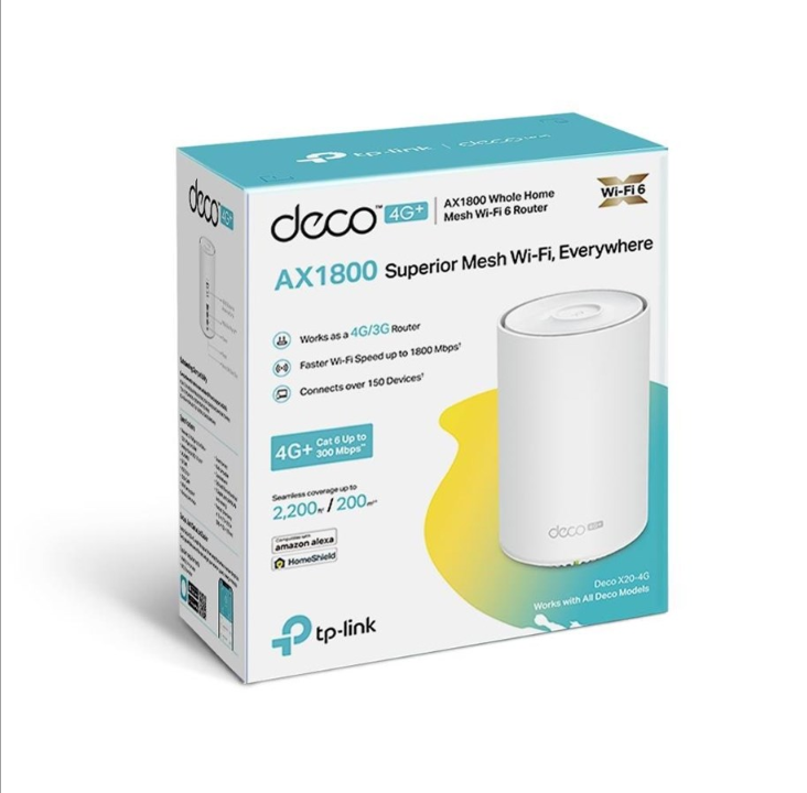 TP-Link Deco X20-4G 4G+ AX1800 Whole Home Mesh WiFi 6 Gateway (1-Pack) - Mesh router Wi-Fi 6