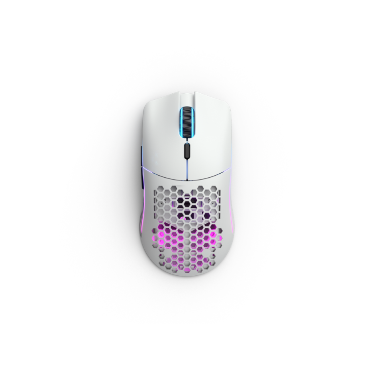 Glorious Model O- Wireless - Matte White - Gaming mouse - Optic - 6 buttons - White with RGB light