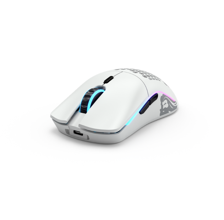 Glorious Model O- Wireless - Matte White - Gaming mouse - Optic - 6 buttons - White with RGB light