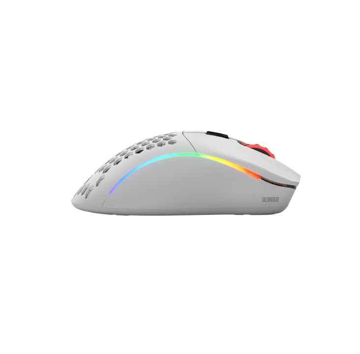 Glorious Model D- Wireless - Matte White - Gaming mouse - Optic - 6 buttons - White with RGB light