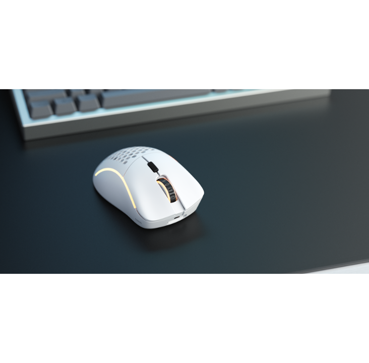 Glorious Model D- Wireless - Matte White - Gaming mouse - Optic - 6 buttons - White with RGB light