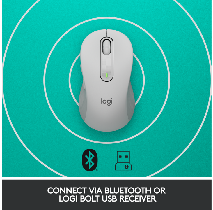 Logitech Signature M650 Large Wireless Off-White - Mouse - Optic - 5 buttons - White