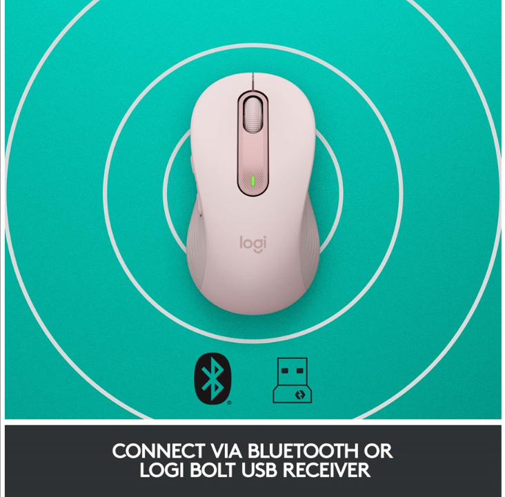 Logitech Signature M650 Wireless Rose - Mouse - Optic - 5 buttons - Pink