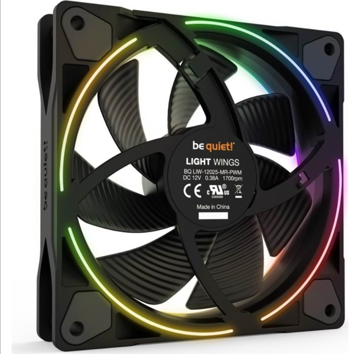 be quiet! LIGHT WINGS 120mm PWM - triple pack - Chassis fan - 120mm - Black with RGB LED - 21 dBA