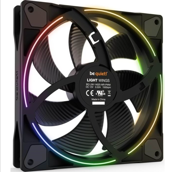 be quiet! LIGHT WINGS 140mm PWM - Chassis fan - 140mm - Black with RGB LED - 23 dBA