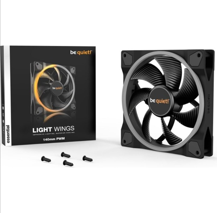 be quiet! LIGHT WINGS 140mm PWM - Chassis fan - 140mm - Black with RGB LED - 23 dBA