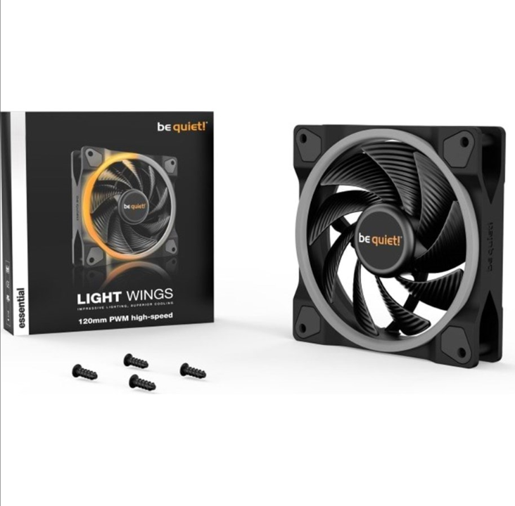 be quiet! LIGHT WINGS 120mm PWM high-speed - Chassis fan - 120mm - Black with RGB LED - 31 dBA