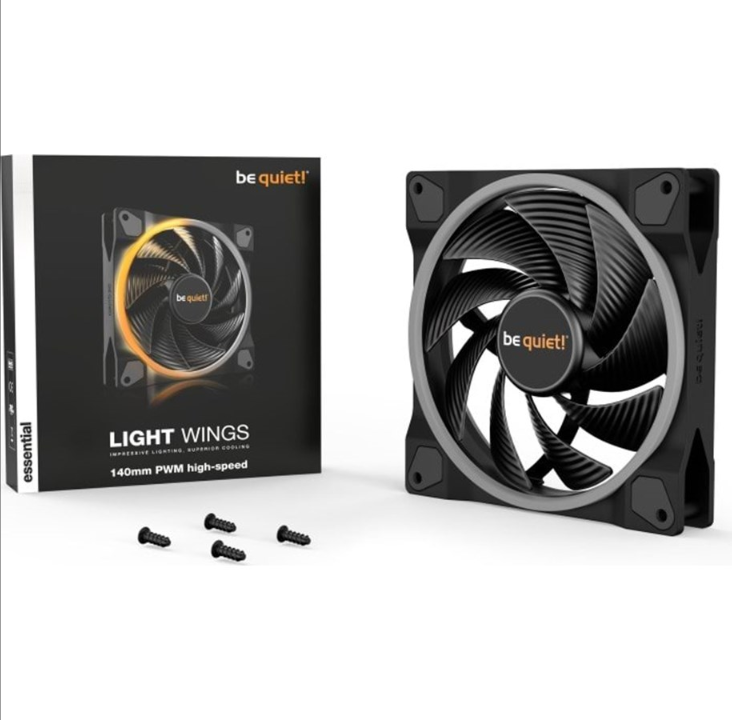be quiet! LIGHT WINGS 140mm PWM high-speed - Chassis fan - 140mm - Black with RGB LED - 31 dBA