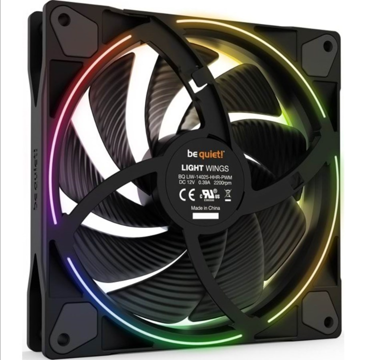 be quiet! LIGHT WINGS 140mm PWM high-speed - Chassis fan - 140mm - Black with RGB LED - 31 dBA