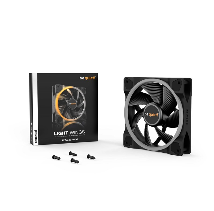be quiet! LIGHT WINGS 120mm PWM - Chassis fan - 120mm - Black with RGB LED - 21 dBA