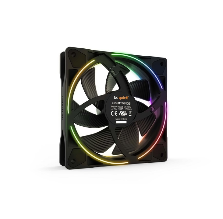 be quiet! LIGHT WINGS 120mm PWM - Chassis fan - 120mm - Black with RGB LED - 21 dBA