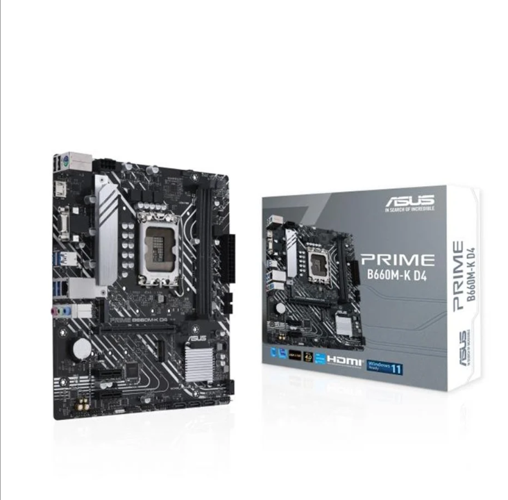 ASUS PRIME B660M-K D4 Motherboard - Intel B660 - Intel LGA1700 socket - DDR4 RAM - Micro-ATX