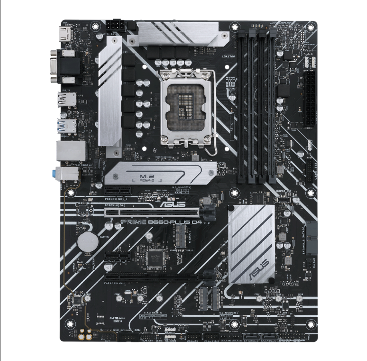 اللوحة الأم ASUS PRIME B660-PLUS D4 - Intel B660 - مقبس Intel LGA1700 - ذاكرة الوصول العشوائي DDR4 - ATX