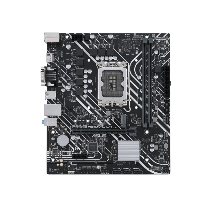 ASUS PRIME H610M-D D4 Motherboard - Intel H610 - Intel LGA1700 socket - DDR4 RAM - Micro-ATX