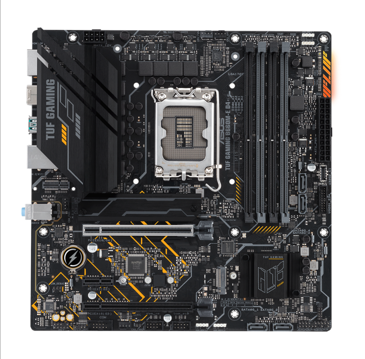 اللوحة الأم ASUS TUF GAMING B660M-E D4 - Intel B660 - مقبس Intel LGA1700 - ذاكرة الوصول العشوائي DDR4 - Micro-ATX