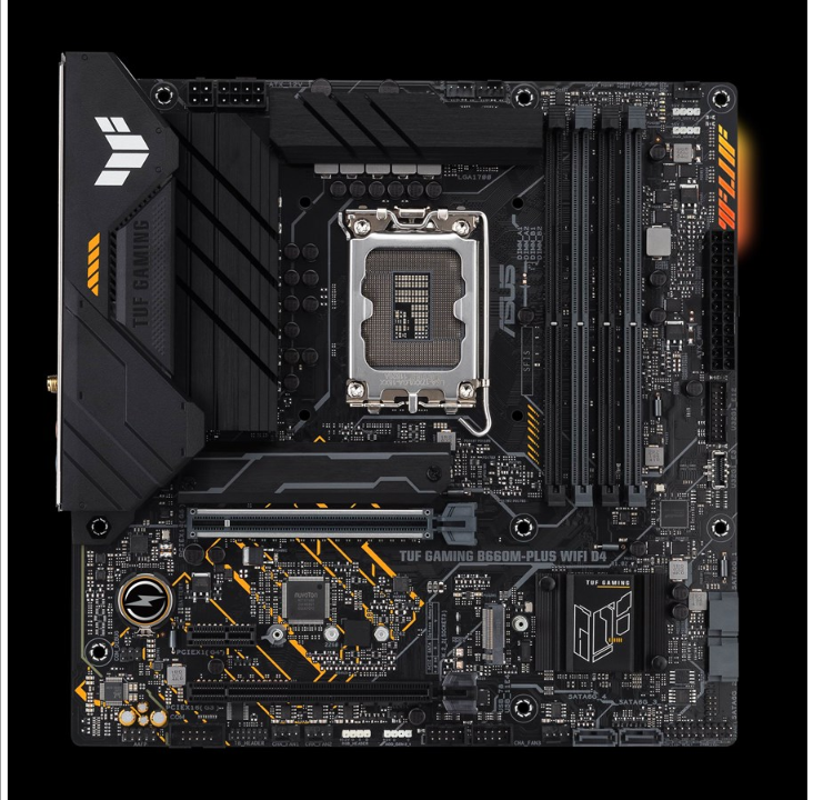 اللوحة الأم ASUS TUF GAMING B660M-PLUS WIFI D4 - Intel B660 - مقبس Intel LGA1700 - ذاكرة الوصول العشوائي DDR4 - Micro-ATX